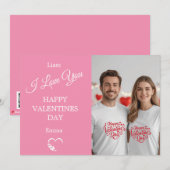 Modern Valentine’s Day Photo Card – Soft Coral Dankeskarte (Vorne/Hinten)