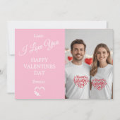 Modern Valentine’s Day Photo Card – Soft Coral Dankeskarte (Vorderseite)