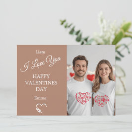 Modern Valentine’s Day Photo Card – Tan Dankeskarte