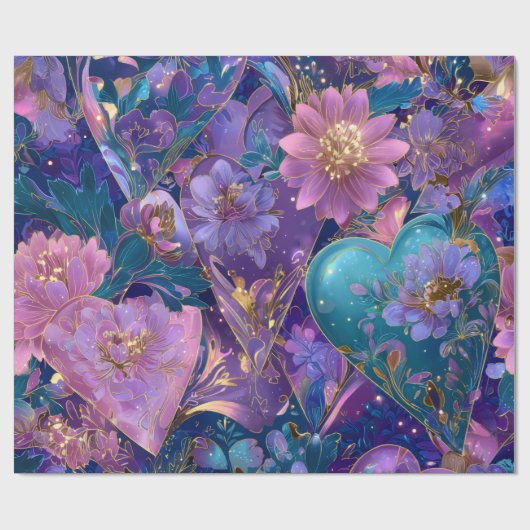 Modern Valentine Wrapping Paper– Abstract Colorful Geschenkpapier (Flach)