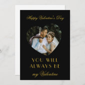 Modern Valentines Day Black Note Card for Couples Mitteilungskarte (Vorne/Hinten)