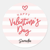 Modern Valentine's Day Favor Runder Aufkleber (Vorderseite)