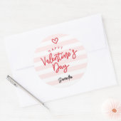 Modern Valentine's Day Favor Runder Aufkleber (Umschlag)