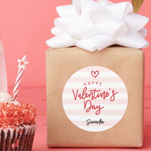 Modern Valentine's Day Favor Runder Aufkleber