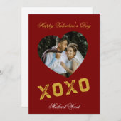 Modern Valentines Day XOXO Love Note Card for Coup Mitteilungskarte (Vorne/Hinten)