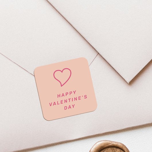 Modern Valentinstag Heart Icon Sticker - Peach