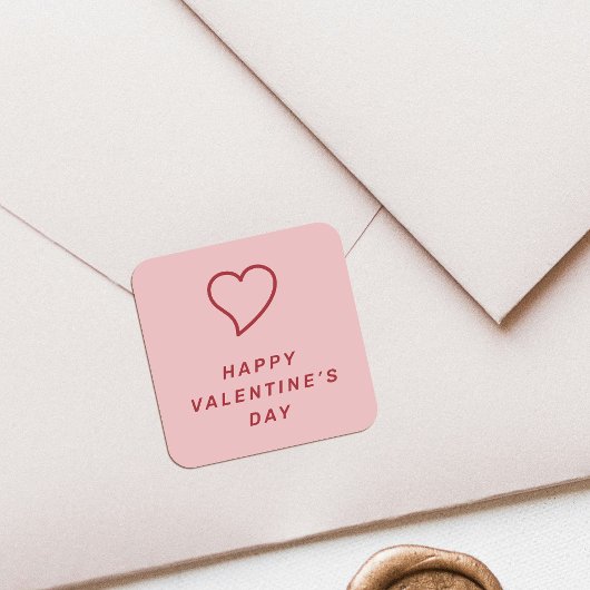 Modern Valentinstag Heart Icon Sticker - Rosa