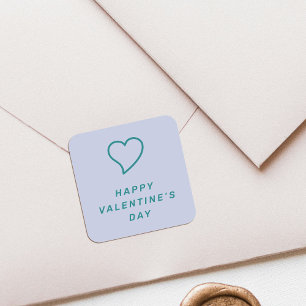 Modern Valentinstag Herzsymbol Quadratischer Aufkleber