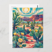 Modern Van Gogh Joshua Tree Cholla Cactus Garden Postkarte (Vorne/Hinten)