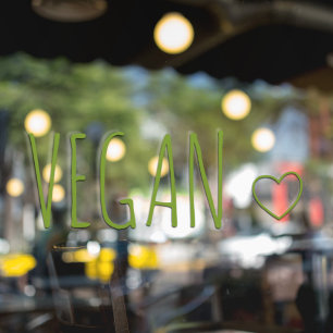 Modern Vegan mit Herz Eco-Café- & Store-Schild Fensteraufkleber