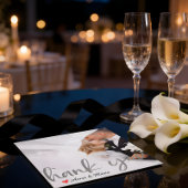 Modern Vellum Silver Photo Wedding Thank You Dankeskarte