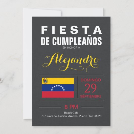 Modern: Venezuela-Party Einladung (Vorderseite)