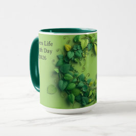 Modern Verdant Lifecycle Leafy Wreath Tasse