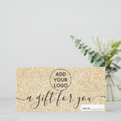 Modern vergoldeter Glitzer Glitzern Logo Geschenkg (Stehend Vorderseite)