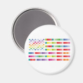 MODERN VERSION MULTICOLOR USA/EEUU FLAG BY MASANSE MAGNET (Vorderseite/Rückseite)