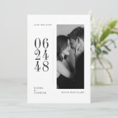 Modern Vertical Date Editorial Photo Wedding  Save The Date (Stehend Vorderseite)