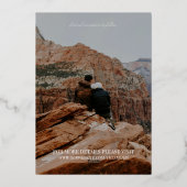 Modern Vertical Double-sided Photo Save The Date Folieneinladung (Rückseite)