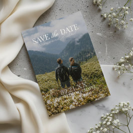 Modern Vertical Double-sided Photo Save The Date Folieneinladung