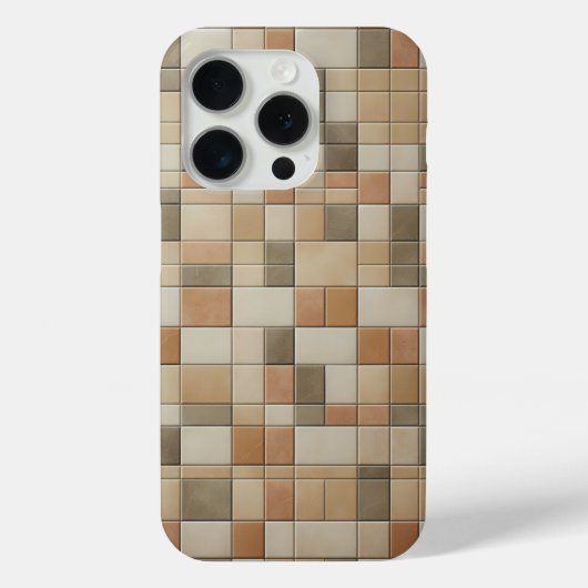 Modern Vertical Mosaic Phone Case - Earthy Multi (Rückseite)