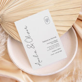 Modern Vertical Script Wedding Invitation Einladung