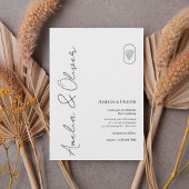 Modern Vertical Script Wedding Invitation Einladung