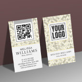 Modern Vertical Yellow & Gray Geometric Visitenkarte