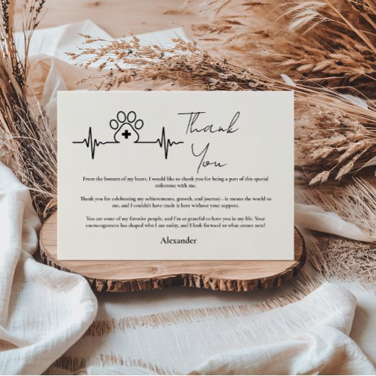 Modern Vet Med Graduation Party Dankeskarte