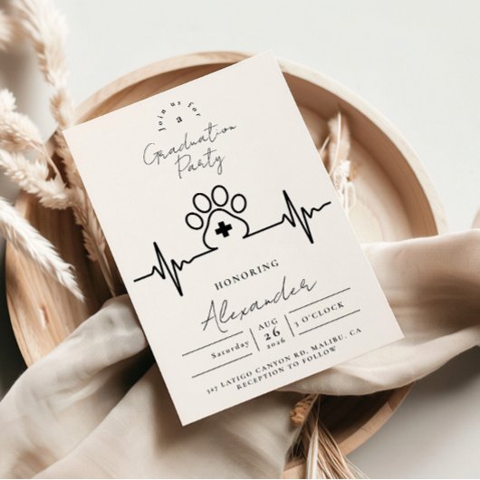 Modern Vet Med Graduation Party Einladung