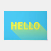 Modern Vibranly Blue and Yellow Hello Typografy Fußmatte (Vorderseite)