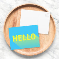Modern Vibranly Blue and Yellow Hello Typografy