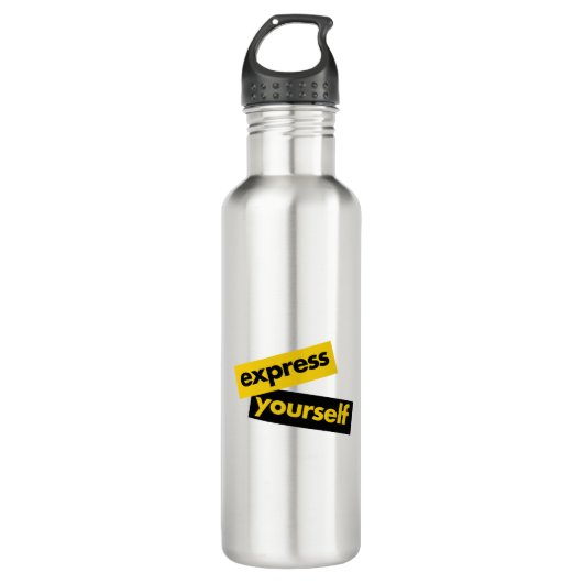 Modern, vibrant, bold graphic of Express Yourself Edelstahlflasche (Vorderseite)