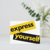Modern, vibrant, bold graphic of Express Yourself Postkarte (Stehend Vorderseite)