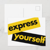 Modern, vibrant, bold graphic of Express Yourself Postkarte (Vorne/Hinten)