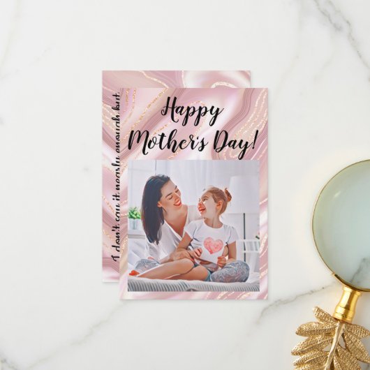 Modern vibrant color mother photo art Dankeskarte (Vorderseite/Rückseite Beispiel)