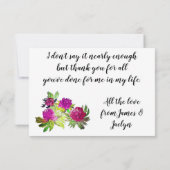 Modern vibrant color mother photo art dankeskarte (Rückseite)