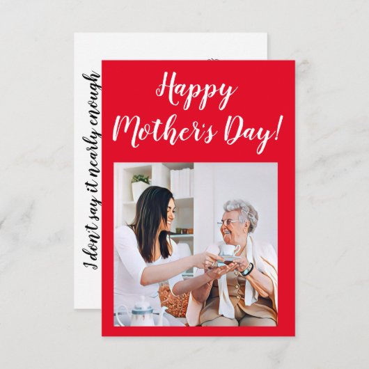 Modern vibrant color mother photo art dankeskarte (Vorne/Hinten)