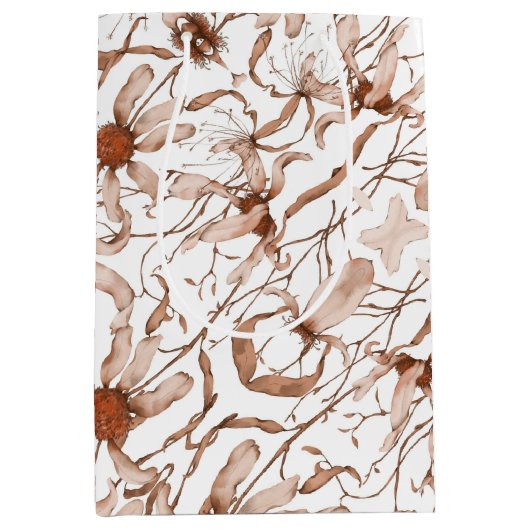 Modern vibrant daisy art Mittlere Geschenktüte (Vorderseite)