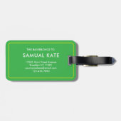 Modern Vibrant Green and Yellow Chevron Pattern Gepäckanhänger (Rückseite horizontal)