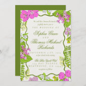 Modern Vibrant Tropical Botanical Wedding Einladung (Vorne/Hinten)