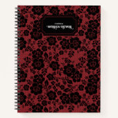Modern Victorian Black Lace Deep Red Journal Notizblock (Vorderseite)