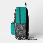 Modern Video Game Gamer Pattern Monogram Bedruckter Rucksack (Rechts)