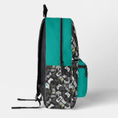 Modern Video Game Gamer Pattern Monogram Bedruckter Rucksack (Links)