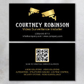 Modern Video Surveillance Installer QR Code Visitenkarte