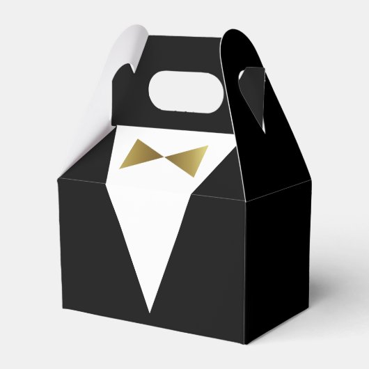 Modern Vielen Dank an Black and Gold Tuxedo Vorlag Geschenkschachtel (Vorderseite)