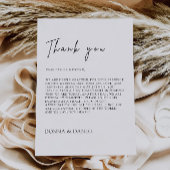 Modern Vielen Dank, Brief, Napkin Note Menu Menükarte