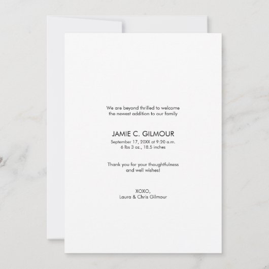 Modern Vielen Dank, dass Sie das vertikale Foto Ba Dankeskarte (Rückseite)