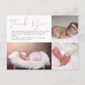Modern Vielen Dank, dass Sie Foto Card Pink Baby D Postkarte (Vorderseite)