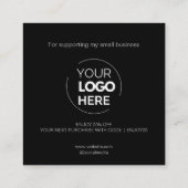 Modern Vielen Dank, dass Sie Script Minimal Black Rabattkarte (Rückseite)