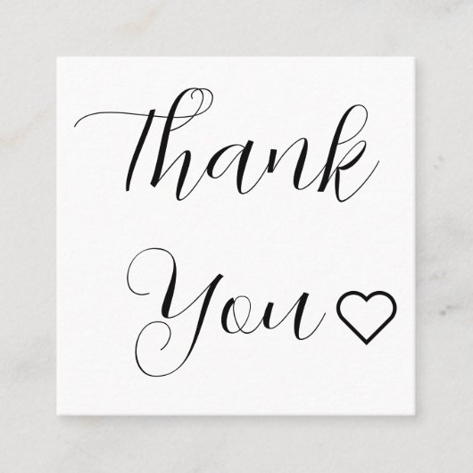 Modern Vielen Dank, dass Sie Script Minimal White Rabattkarte (Vorderseite)