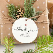 Modern Vielen Dank, dass Sie Script Rose Gold Hear Geschenkanhänger